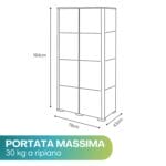 Mobile portascope plastica effetto legno 2 ante 79x43x164 cm portata 30 kg