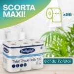 Carta igienica 2 veli pura cellulosa 96 rotoli da 130 strappi BulkySoft