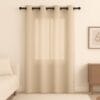Tenda beige moderna con occhielli in metallo per soggiorno o camera da letto