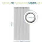 tenda grigia pannello 135x280 cm con occhielli in metallo da 4 cm