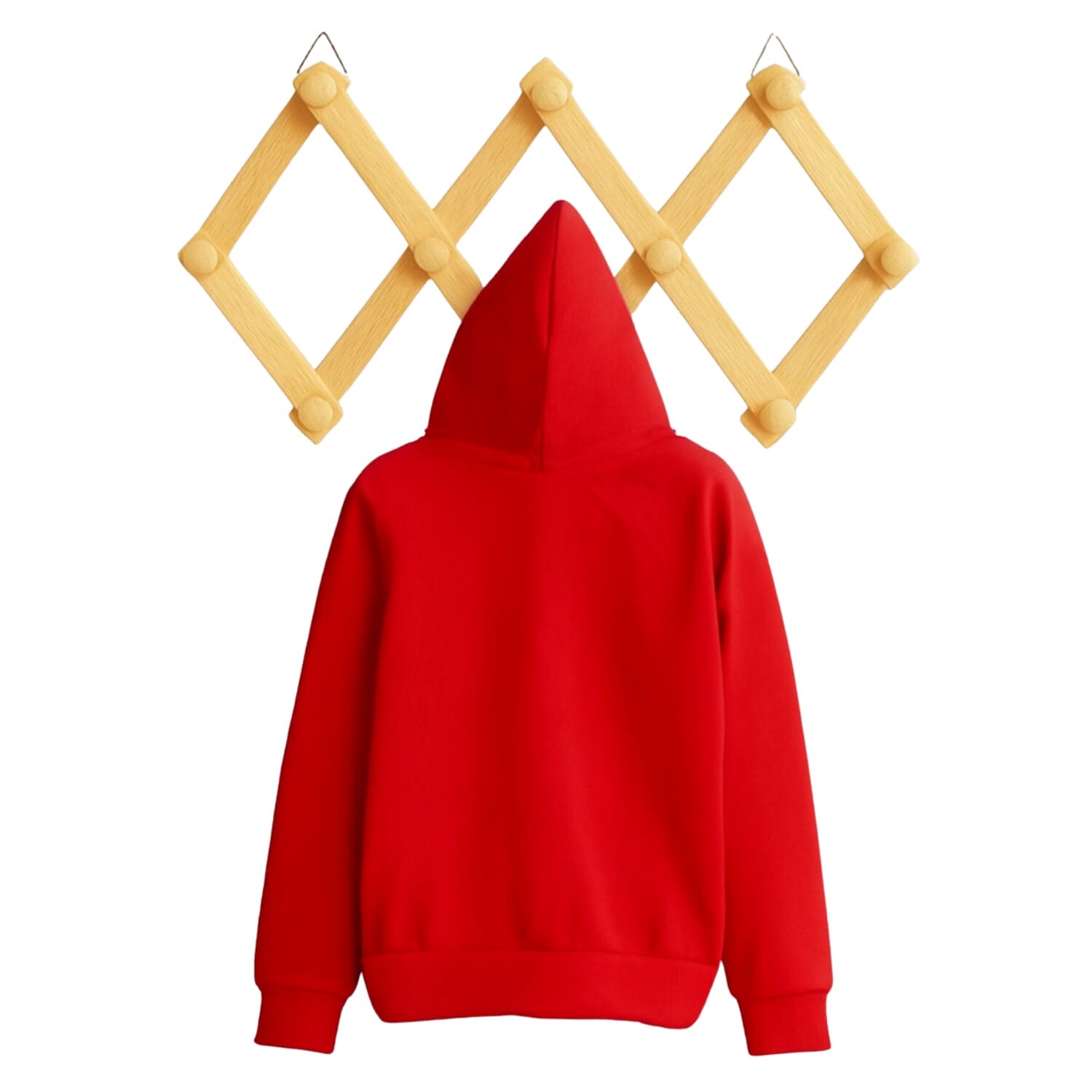 Appendiabiti da parete in legno chiaro con 10 ganci retrattili