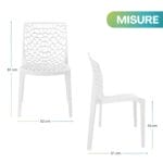 Sedia GRANDSOLEIL bianca in polipropilene traforato con misure 52x51x81 cm seduta 43 cm