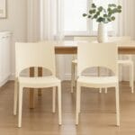 ambientata-sedia-paris-avorio Set sedie in plastica avorio modello Paris per cucina o soggiorno GRANDSOLEIL