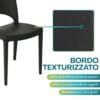 Dettaglio bordo texturizzato sedia Paris antracite in polipropilene GRANDSOLEIL