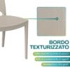 Dettaglio bordo texturizzato sedia Paris avorio GRANDSOLEIL resistente a urti e graffi