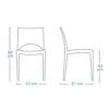 Dimensioni sedia Paris in polipropilene antracite GRANDSOLEIL 80x47x51 cm
