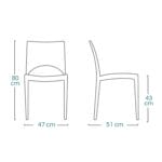 Dimensioni sedia Paris in polipropilene antracite GRANDSOLEIL 80x47x51 cm