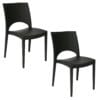 2 Sedie moderne in polipropilene antracite con design ergonomico impilabile GRANDSOLEIL