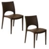 Set 2 sedie Paris in polipropilene moka GRANDSOLEIL design moderno per interni ed esterni Paluplus