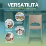 Sedia Paris avorio GRANDSOLEIL per cucina, sala da pranzo, giardino e terrazzo Paluplus