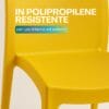 Seduta sedia gialla Venice in polipropilene robusto ideale per arredamento da interno ed esterno