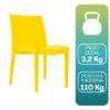 Sedia Venice gialla in polipropilene peso 3,2 kg portata massima 110 kg