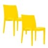 Coppia di sedie Grandsoleil Venice gialle in plastica resistente dal design moderno