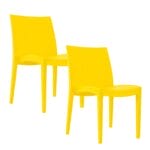 Coppia di sedie Grandsoleil Venice gialle in plastica resistente dal design moderno