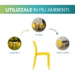 Sedia Grandsoleil Venice gialla versatile per interni ed esterni casa e ufficio