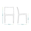 Sedia Venice in plastica con altezza totale 80 cm e seduta 43 cm