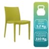 Sedia Venice verde anice in polipropilene peso 3,2 kg portata massima 110 kg