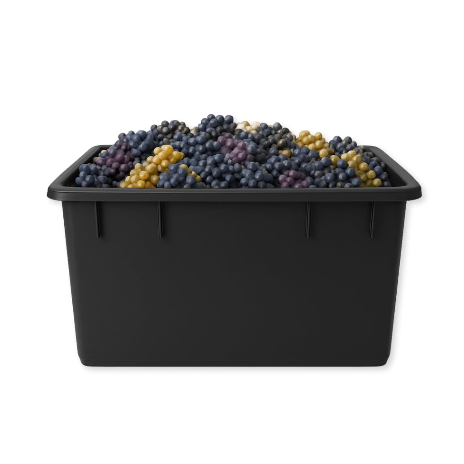 Mastellone in plastica nera 250L misura 94x63x57 cm