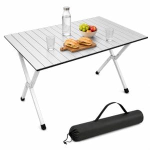 Tavolo Campeggio Pieghevole in Alluminio 110×70 cm