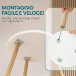Tavolino rotondo con montaggio rapido: avvita le gambe in pochi secondi