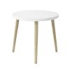 Tavolino rotondo bianco 38x38x39 cm con 3 gambe in legno naturale design moderno