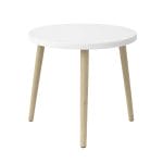 Tavolino rotondo bianco 38x38x39 cm con 3 gambe in legno naturale design moderno