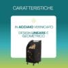 Portalegna con ruote in acciaio verniciato dal design lineare e geometrico