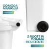 Pattumiera con maniglia doppia presa e ruote in gomma con assale in acciaio