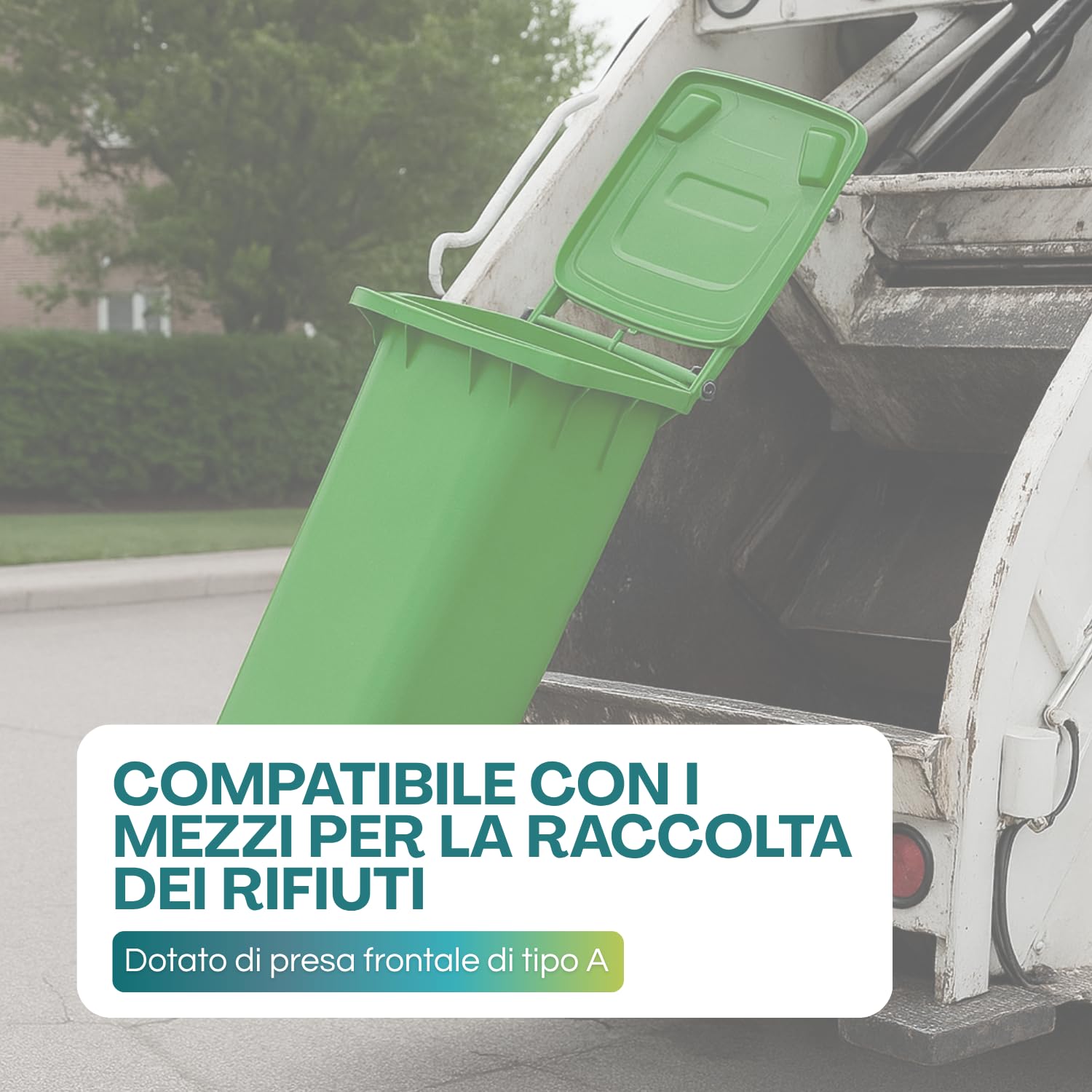 Bidone raccolta rifiuti compatibile con mezzi di sollevamento tipo A