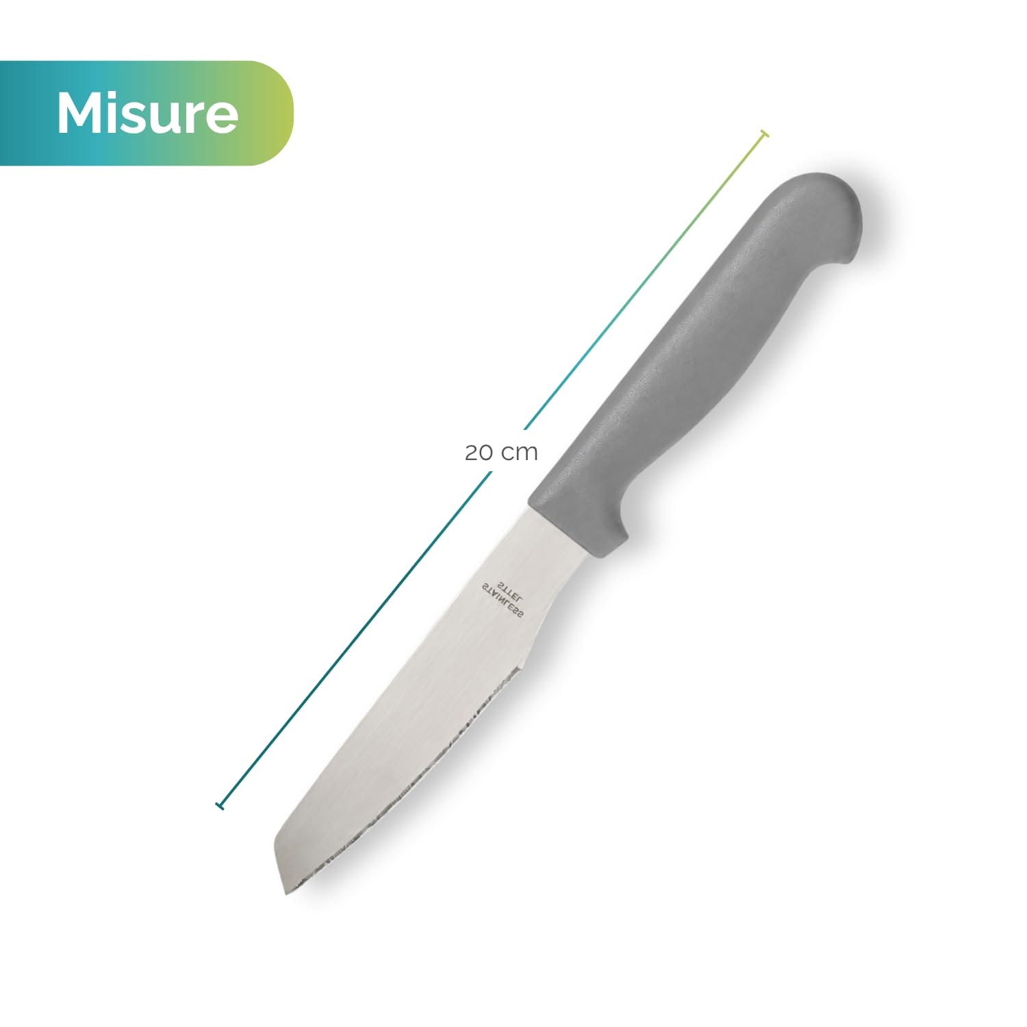 Misure coltello da pizza Albert con lama da 20 cm in acciaio inox resistente