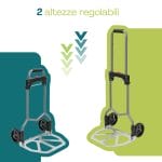 portapacchi a 2 ruote altezze Carrello portapacchi pieghevole con manico regolabile a due altezze