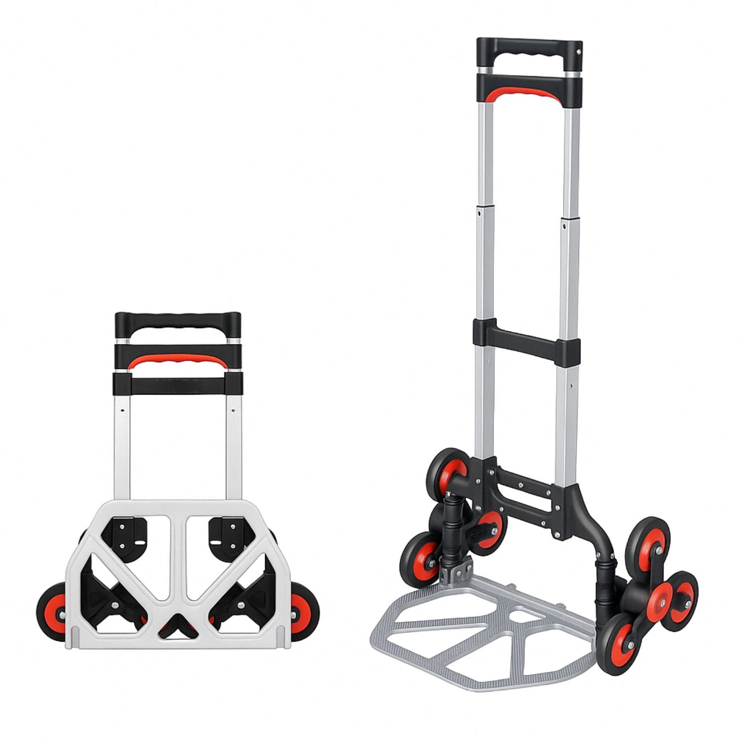Carrello saliscale pieghevole a 6 ruote in alluminio leggero richiudibile