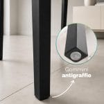 Dettaglio gommini antigraffio sedie Nizza antracite per pavimenti protetti