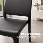 Dettaglio sedia Nizza antracite in polipropilene ad alta resistenza