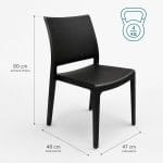 Sedia Nizza antracite impilabile 47x48x80 cm per interno ed esterno