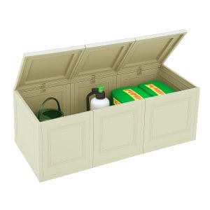 Baule Portaoggetti in Plastica a 3 Moduli 125x40x42 cm Effetto Legno