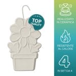 Evaporatore per termosifoni in ceramica bianca a forma di fiore, resistente al calore
