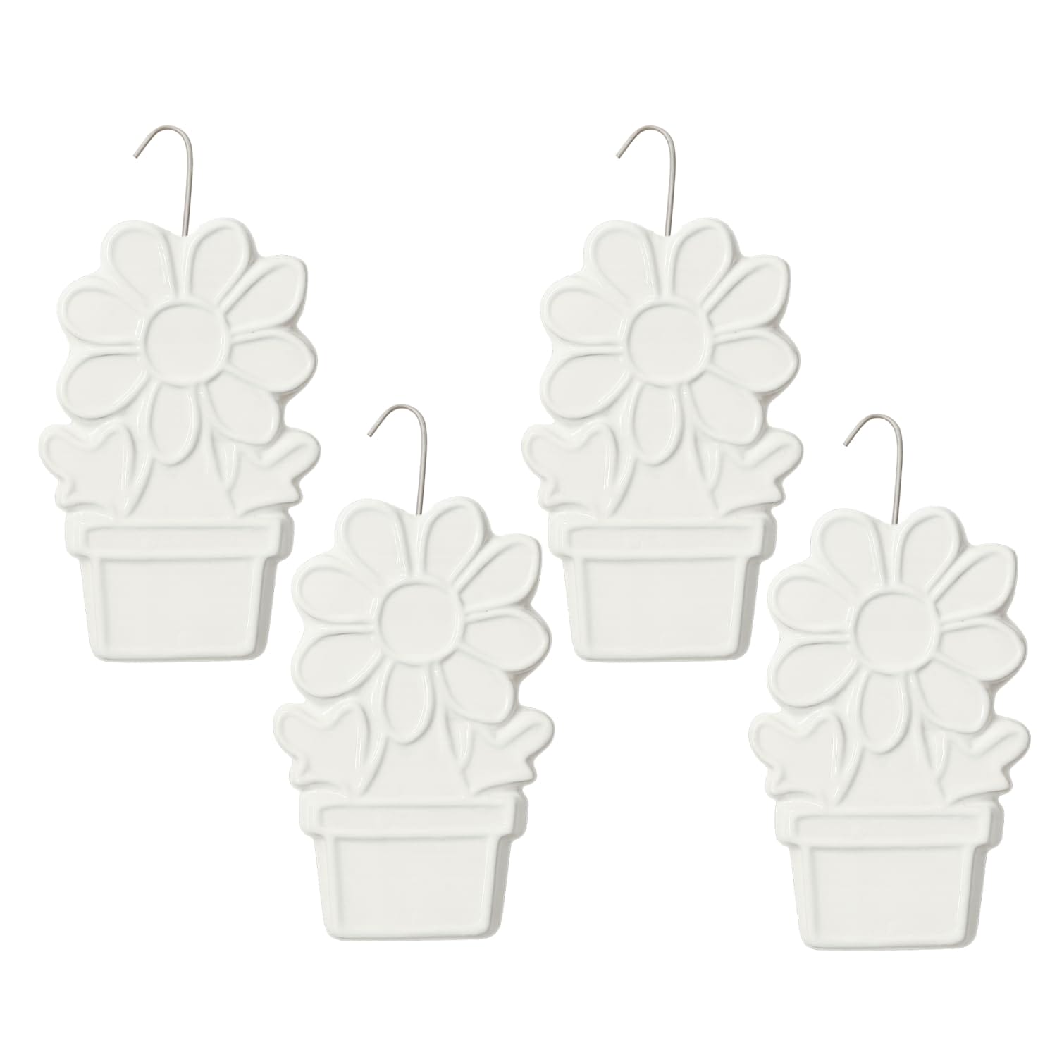 Evaporatori in ceramica a forma di fiori per termosifoni, set 4 umidificatori bianchi