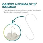 Gancio a S per evaporatore in ceramica a forma di fiore da appendere ai termosifoni