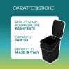 Pattumiera 14 litri in polipropilene resistente con coperchio e maniglia