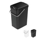 Pattumiera per umido da cucina nero con coperchio antiodori 14 litri