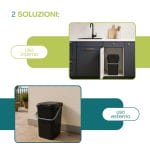 Pattumiera 14 litri per uso interno ed esterno, ideale per cucina e balcone