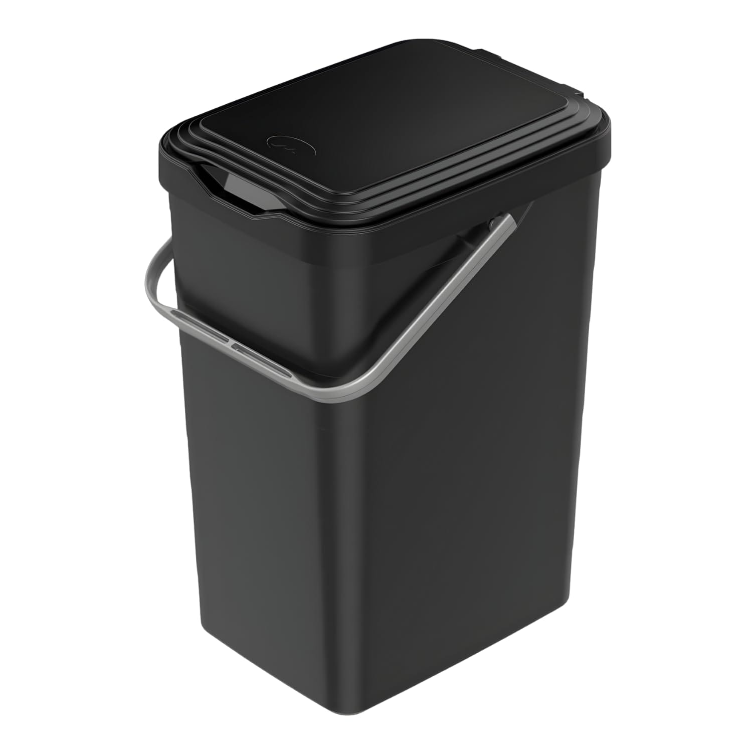 Pattumiera sottolavello 14 litri nera con coperchio antiodori e maniglia