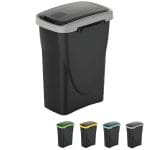 Bidone raccolta differenziata grigio 25L con coperchio basculante