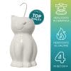 Evaporatore per termosifoni in ceramica bianca a forma di gatto, resistente al calore