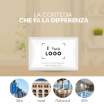 Salvietta umidificata personalizzabile per B&B, hotel, ristoranti e spa, immagine ambientata