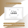Salvietta umidificata personalizzabile 10×7 cm con dimensioni e salvietta interna 19×19 cm