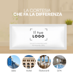 Salvietta umidificata personalizzabile per B&B, hotel, ristoranti e spa con immagine ambientata