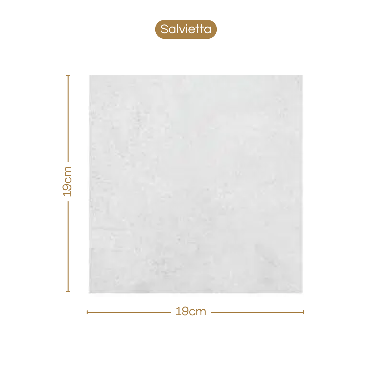 Salviettina umidificata biodegradabile 19×19 cm bianca per uso alimentare e personalizzazione