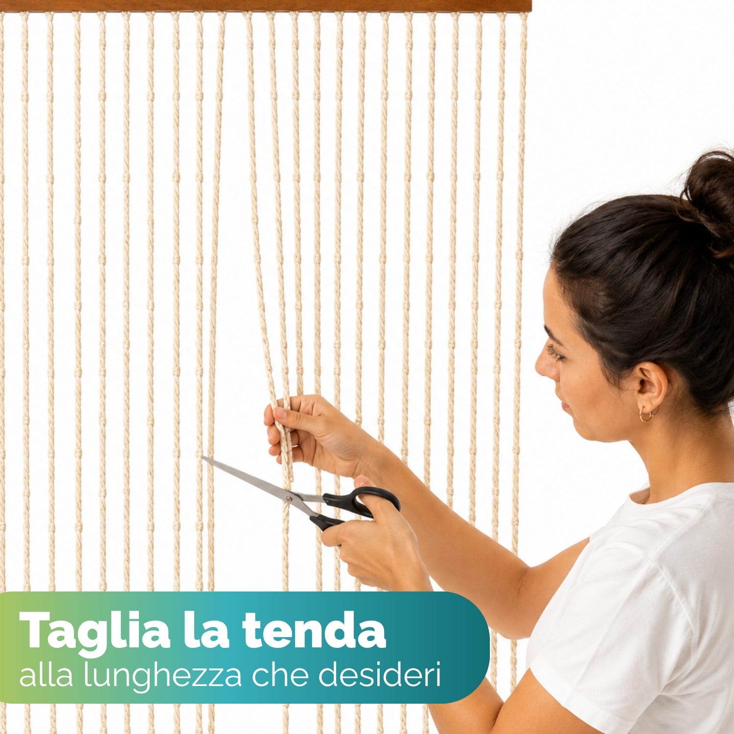 taglio-tenda-effetto-carta Tenda a corde tagliabile alla lunghezza desiderata